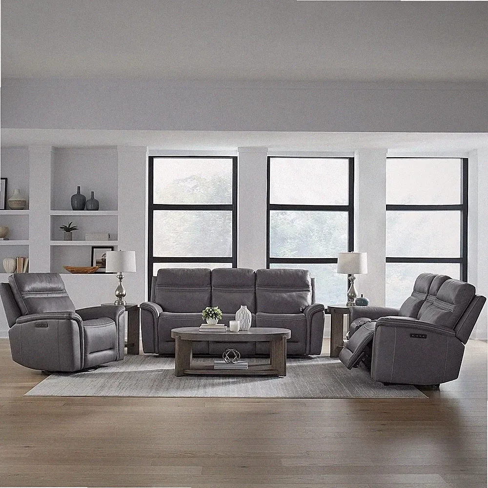 Cooper Sofa w/ Loveseat & Recliner in Solid Hardwood, Plywood and LVL