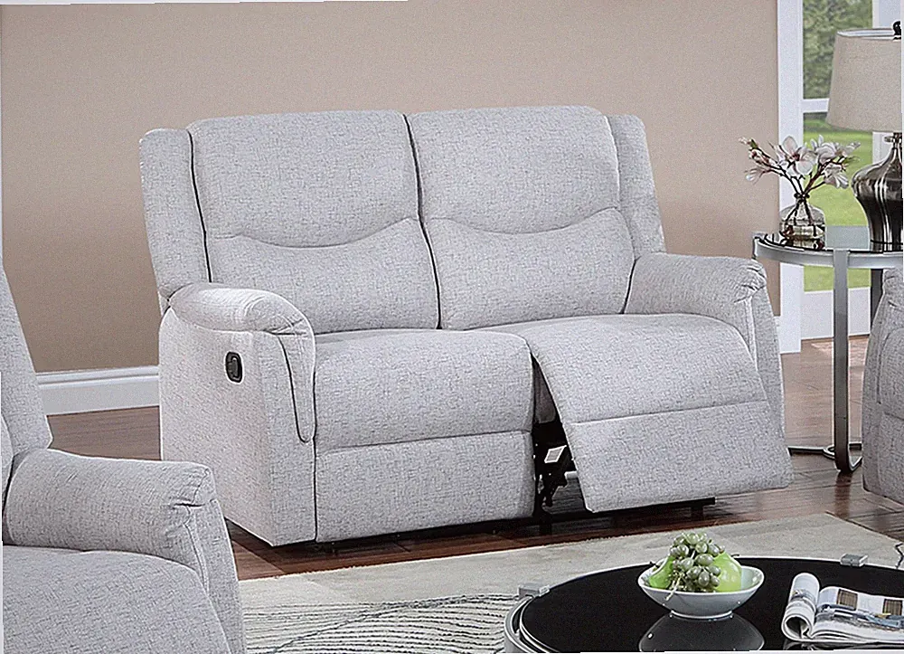 Modern Style Recliner Loveseat 1pc Burlap Upholstered Plush Armrest And Headre