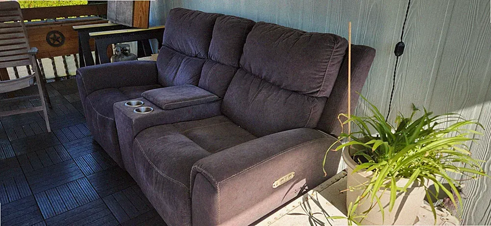 Suede recliner sofa